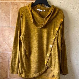 Smock neck mustard sweater